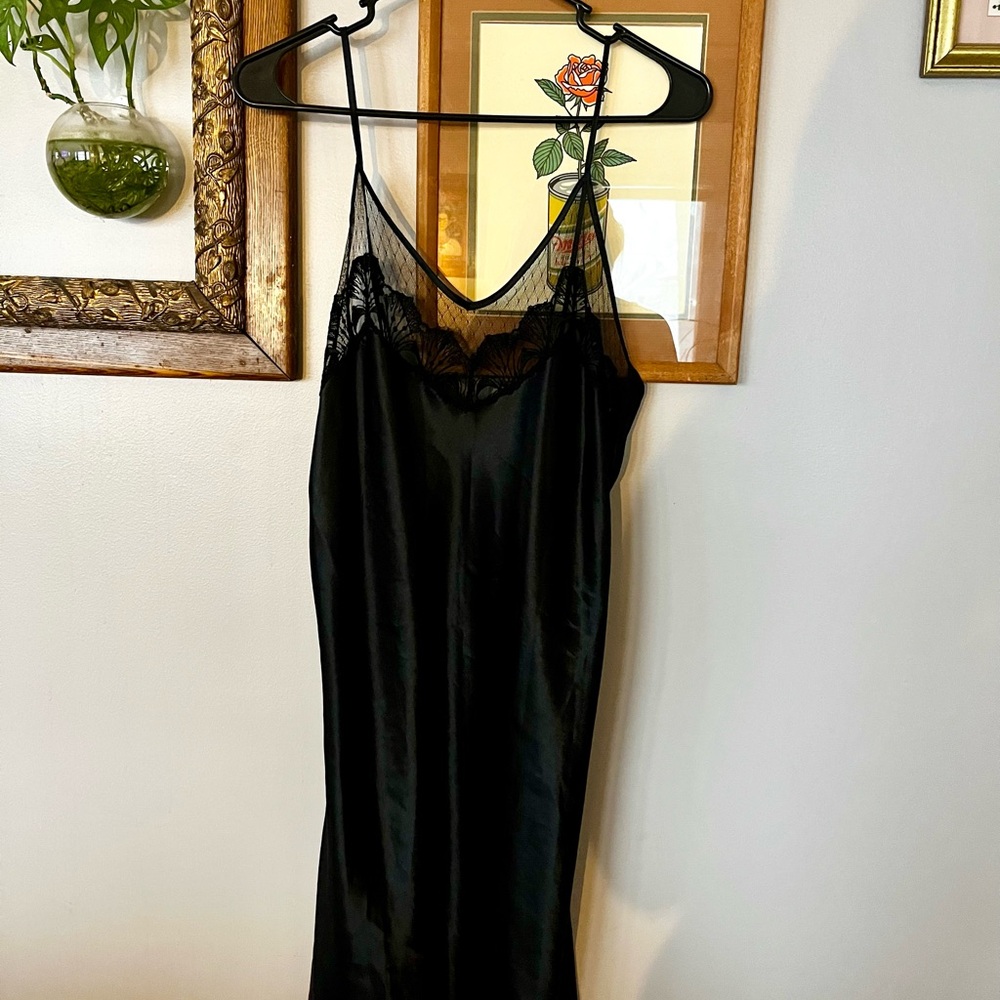 Elegant Black Lace Slip Dress
